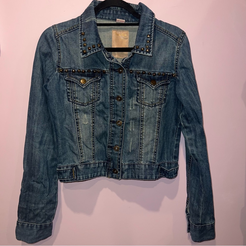 Denim Club Kids 12 Stylish Blue Jean Denim Jacket Grunge Rock Studded‎